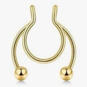 Stainless Steel Gold Fake Septum Nose Ring